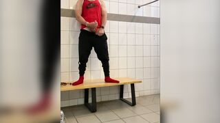 Watch out below for a load of JockDad87's load of cum!