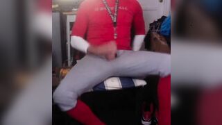 JockDad87 jerks his big cock in his baseball gear.